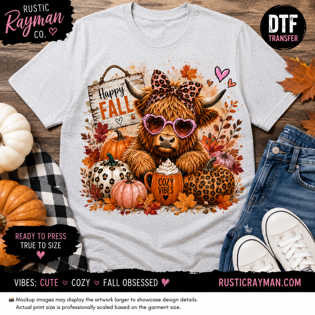 🍂 Happy Fall Highland Cow T-Shirt 🍂