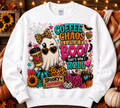 Coffee, Chaos & A Little Bit of Boo | Funny Halloween Crewneck