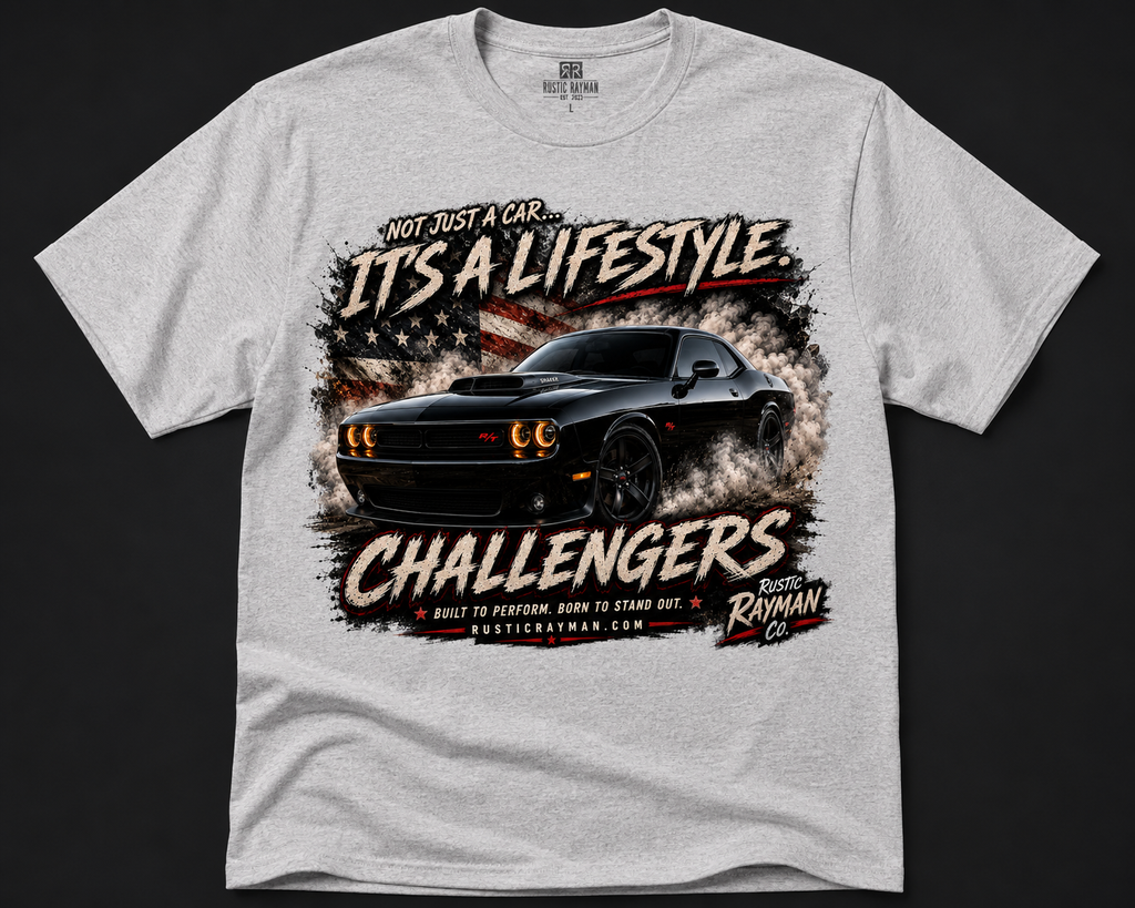 Challenger Performance T-Shirt |  Performance Collection | Muscle Car Graphic Tee | Car Enthusiast Shirt